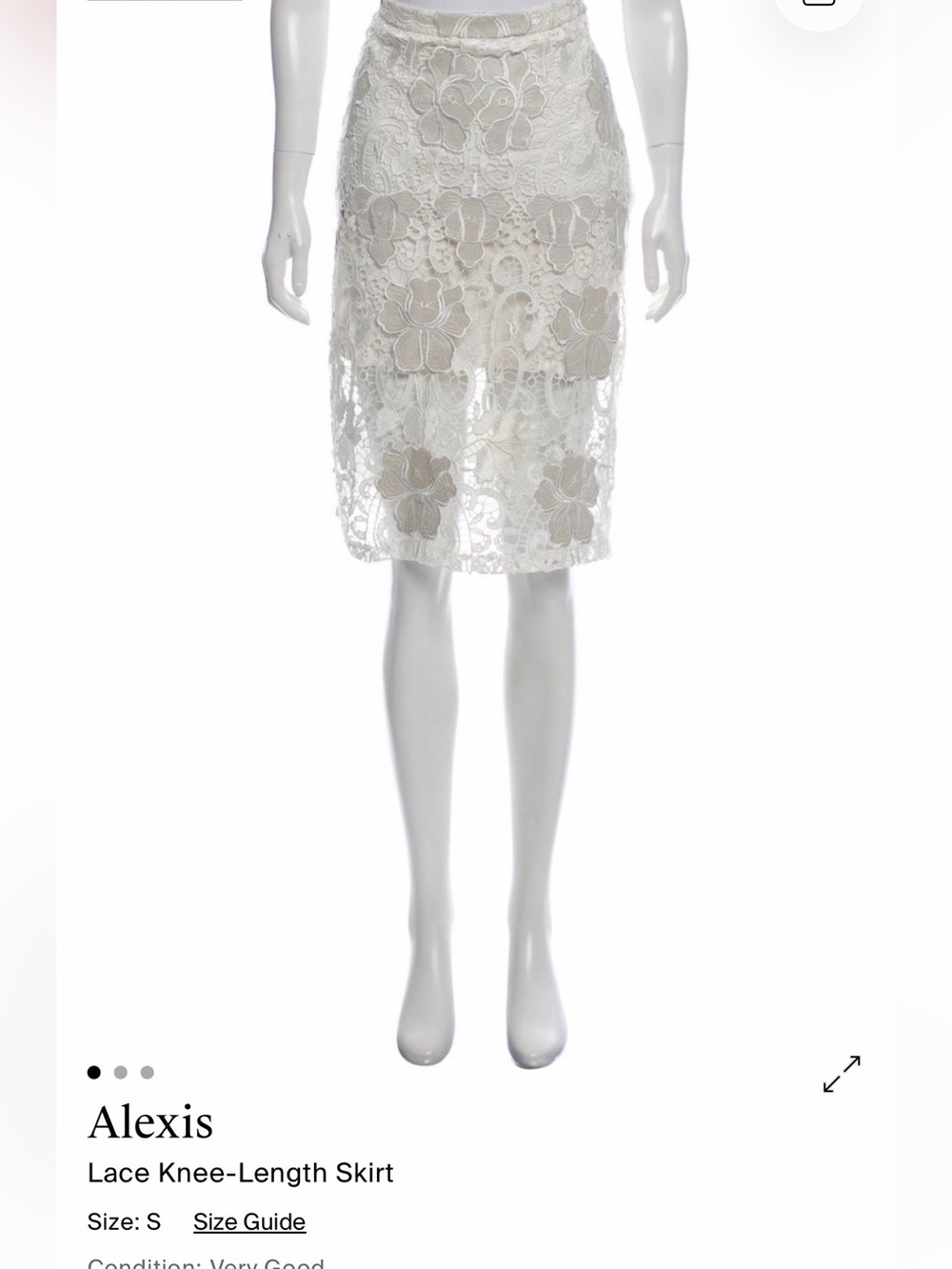 Alexis Ivory Floral Lace Midi Skirt